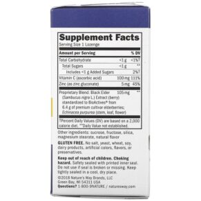 Nature's Way Sambucus Immune Elderberry Standardized 30 Lozenges 033674140024