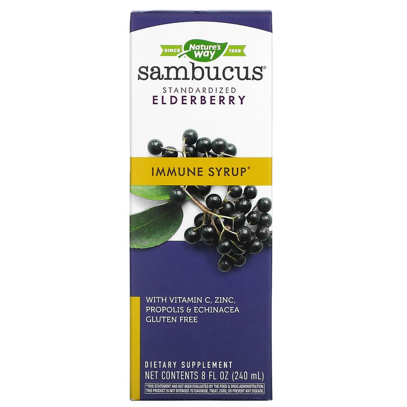 Nature's Way Sambucus Immune Syrup Standardized Elderberry 8 fl oz (240 ml) 1 Nature's Way Sambucus Immune Syrup Standardized Elderberry 8 fl oz (240 ml) 033674153338