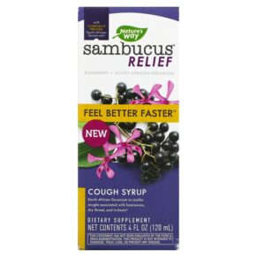 Nature's Way Sambucus Relief Cough Syrup Elderberry 4 fl oz (120 ml) 033674136737
