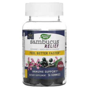 Nature's Way Sambucus Relief Immune Support Elderberry + South African Geranium 36 viên 033674136102