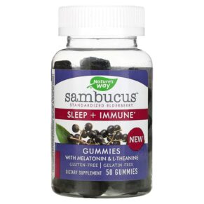 Nature's Way Sambucus Sleep + Immune + Melatonin & L-Theanine 50 viên 033674134962