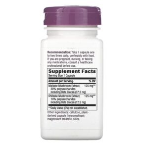 Nature's Way Shiitake Maitake 250 mg 60 Vegetarian Capsules 033674645000