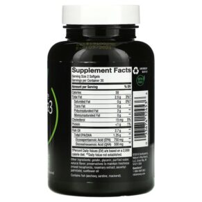 Nature's Way Ultra Pure Omega3 Fresh Mint 625 mg 60 Softgels 033674124536