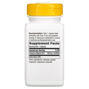 Nature's Way Vitamin B-1 100 mg 100 Capsules 033674404119