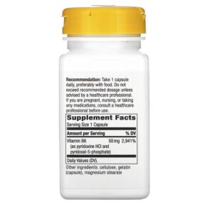 Nature's Way Vitamin B-6 50 mg 100 Capsules 033674404317