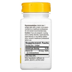 Nature's Way Vitamin D3 50 mcg 240 Softgels 033674156049