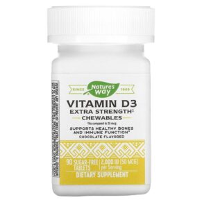 Nature's Way Vitamin D3 Extra Strength Chocolate 50 mcg (2.000 IU) 90 Sugar-Free viên 763948069194