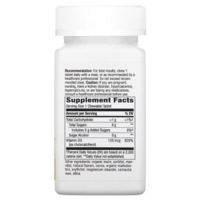 Nature's Way Vitamin D3 Max Chocolate 125 mcg (5.000 IU) 90 Sugar-Free Tablets 763948565054