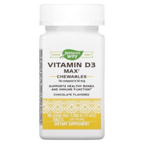 Nature's Way Vitamin D3 Max Chocolate 125 mcg (5.000 IU) 90 Sugar-Free viên 763948565054