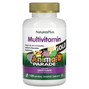NaturesPlus Animal Parade Gold Children's Multivitamin Supplement Grape 120 viên 097467299344