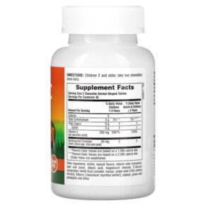 NaturesPlus Animal Parade Vitamin C Children's Chewable Supplement Orange Juice Sugar Free 90 Animal-Shaped Tablets 097467299221