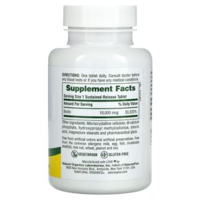 NaturesPlus Biotin Sustained Release 10.000 mcg 90 Tablets 097467017931