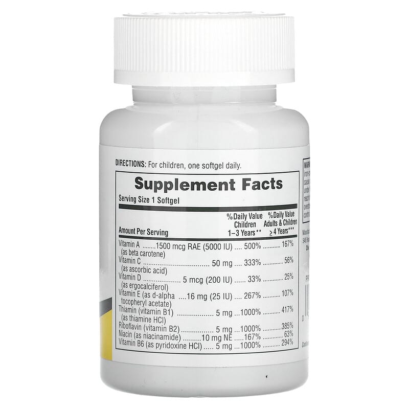 NaturesPlus Children's Vita-Gels Multivitamin Natural Orange 90 Softgels 8 Thành phần vi chất NaturesPlus Children's Vita-Gels Multivitamin Natural Orange 90 viên 097467029989