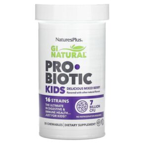 NaturesPlus GI Natural Probiotic Kids Delicious Mixed Berry 7 Billion CFU 30 viên 097467439085