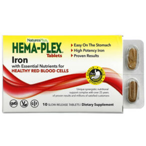 NaturesPlus Hema-Plex Iron + Essential Nutrients for Healthy Red Blood Cells 10 Slow Release viên 097467996625