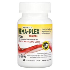 NaturesPlus Hema-Plex Iron + Essential Nutrients for Healthy Red Blood Cells 30 Slow Release viên 097467037601