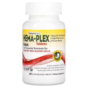 NaturesPlus Hema-Plex Iron + Essential Nutrients for Healthy Red Blood Cells 60 Slow-Release viên 097467037625
