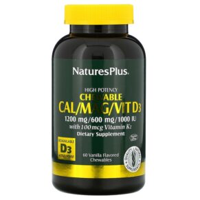 NaturesPlus High Potency Cal/Mag/Vit D3 Vanilla Flavored 60 viên 097467336490