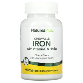 NaturesPlus Iron + Vitamin C & Herbs Cherry 90 viên 097467034211