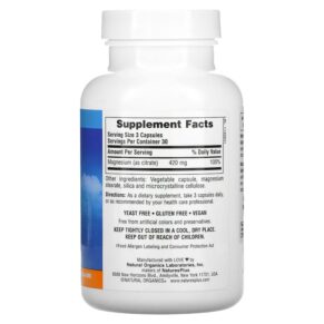 NaturesPlus KalmAssure Magnesium 140 mg 90 Vegan Capsules 3 NaturesPlus KalmAssure Magnesium 140 mg 90 Vegan Capsules 097467336025