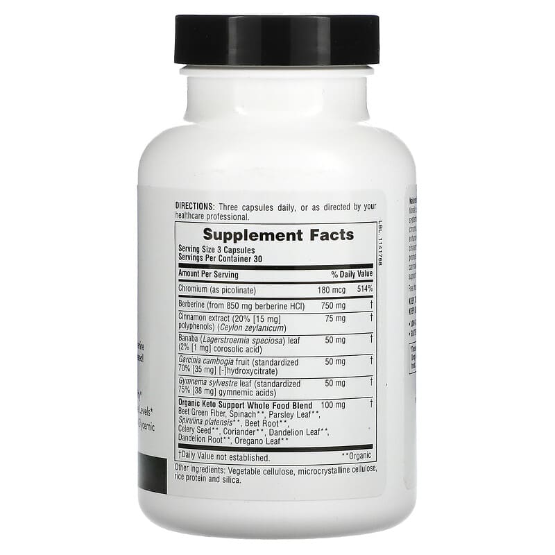 NaturesPlus Keto Living Sugar Control 90 Capsules 8 Thành phần vi chất NaturesPlus Keto Living Sugar Control 90 viên 097467820043