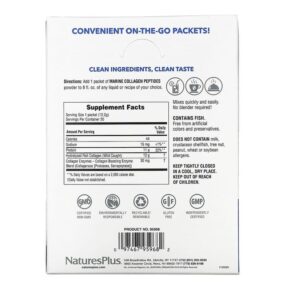 NaturesPlus Marine Collagen Peptides 20 Stick Packets 0.43 oz (12.2 g) Each 097467959682