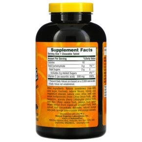 NaturesPlus Orange Juice Chewable Vitamin C 500 mg 180 Tablets 097467024670