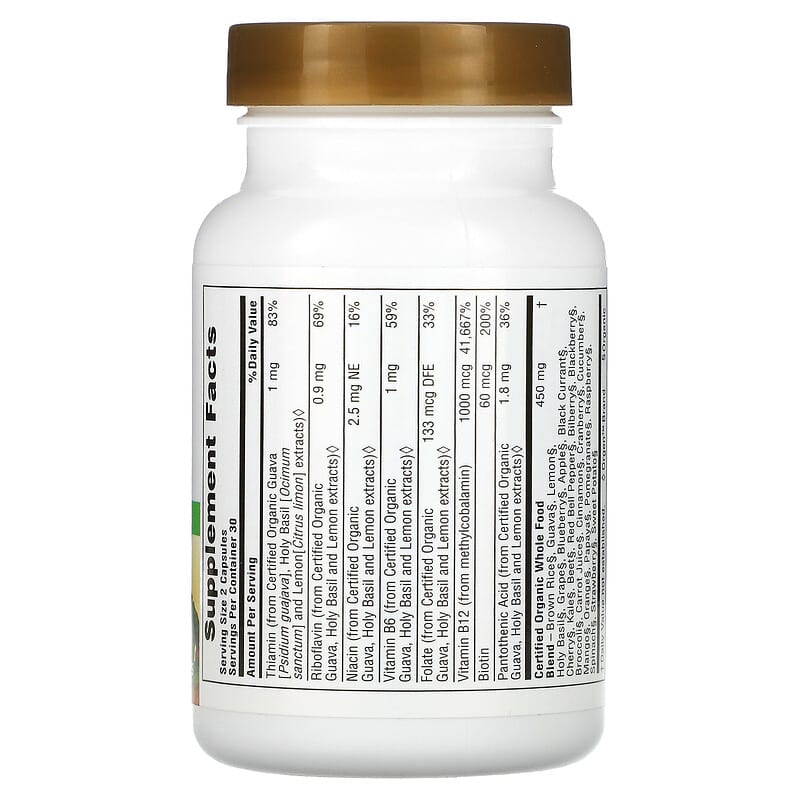 NaturesPlus Source of Life Garden Certified Organic Vitamin B12 60 Vegan Capsules 8 Thành phần vi chất NaturesPlus Source of Life Garden Certified Organic Vitamin B12 60 viên 097467307346