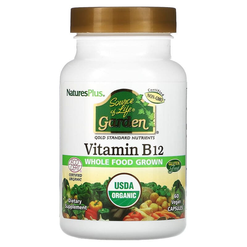 NaturesPlus Source of Life Garden Certified Organic Vitamin B12 60 Vegan Capsules 1 NaturesPlus Source of Life Garden Certified Organic Vitamin B12 60 viên 097467307346