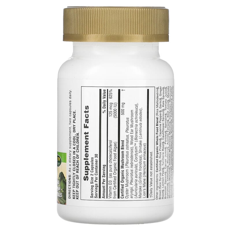 NaturesPlus Source of Life Garden Organic Vitamin D3 60 Vegan Capsules 8 Thành phần vi chất NaturesPlus Source of Life Garden Organic Vitamin D3 60 viên 097467307353