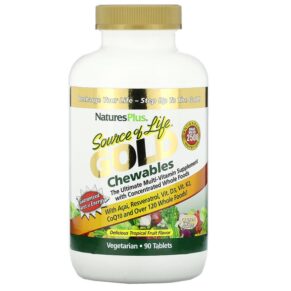 NaturesPlus Source of Life Gold Delicious Tropical Fruit Flavor 90 viên 097467307193