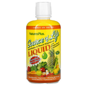 NaturesPlus Source of Life Liquid Multi-Vitamin & Mineral Supplement + Whole Food Concentrates Tropical Fruit 30 fl oz (887.10 ml) 097467306011