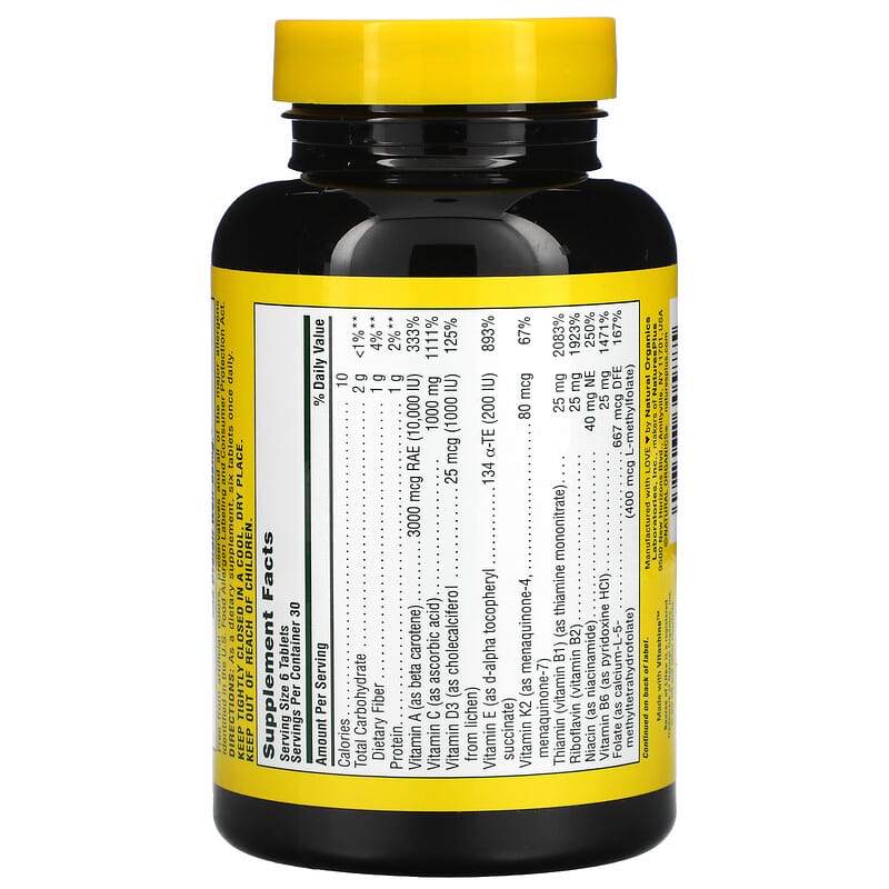 NaturesPlus Source of Life Multi-Vitamin & Mineral Supplement No Iron 180 Tablets 8 Thành phần vi chất NaturesPlus Source of Life Multi-Vitamin & Mineral Supplement No Iron 180 viên 097467305885