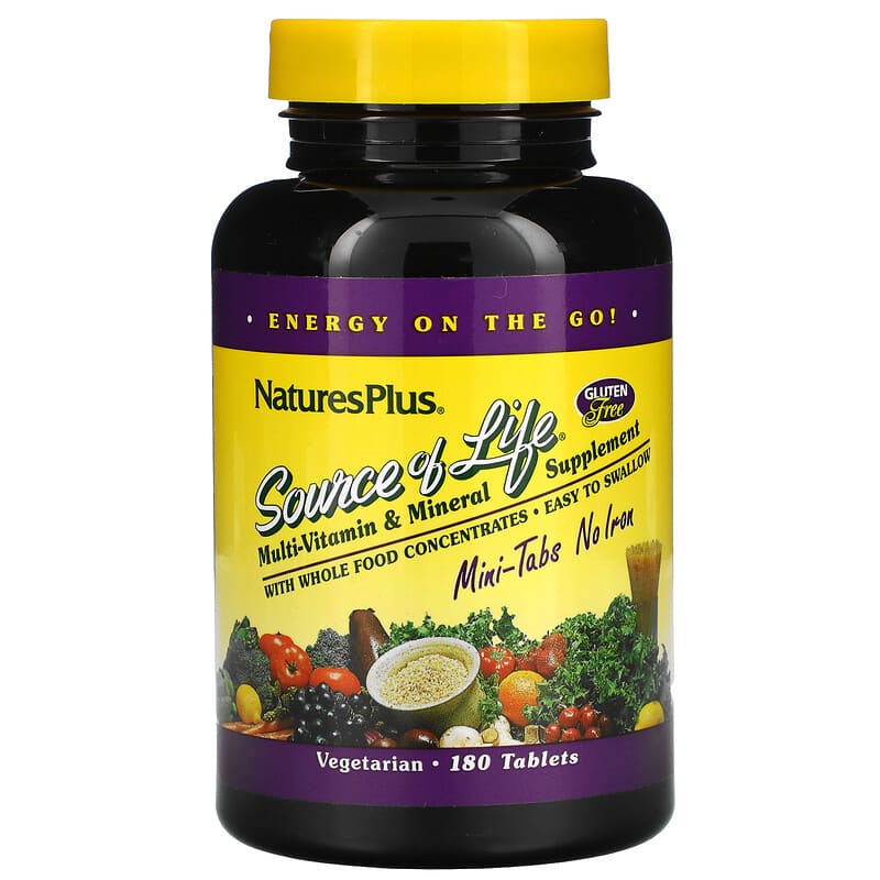 NaturesPlus Source of Life Multi-Vitamin & Mineral Supplement No Iron 180 Tablets 1 NaturesPlus Source of Life Multi-Vitamin & Mineral Supplement No Iron 180 viên 097467305885