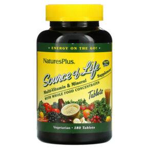 NaturesPlus Source of Life Multi-Vitamin & Mineral Supplement + Whole Food Concentrates 180 viên 097467030589