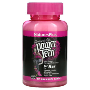NaturesPlus Source of Life Power Teen cho Nữ Sugar Free Natural Wild Berry 60 viên 097467300040