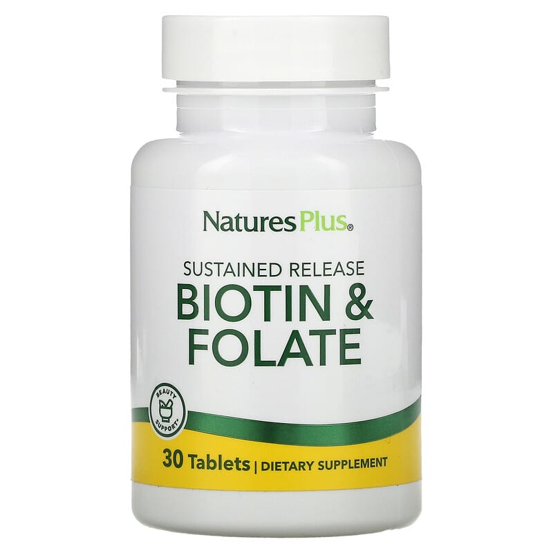 NaturesPlus Sustained Release Biotin & Folate 30 Tablets 1 NaturesPlus Sustained Release Biotin & Folate 30 viên 097467017924