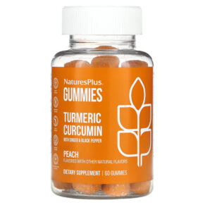 NaturesPlus Turmeric Curcumin + Ginger & Black Pepper Peach 60 viên 097467046948