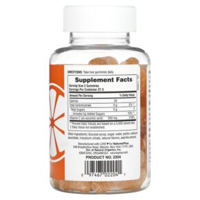 NaturesPlus Vitamin C Gummies Orange 125 mg 75 Gummies 097467022041