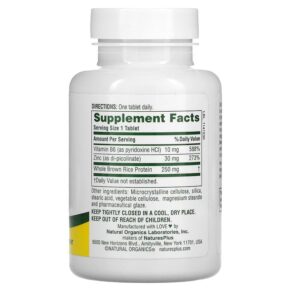 NaturesPlus Zinc Picolinate with Vitamin B6 120 Tablets 097467036253