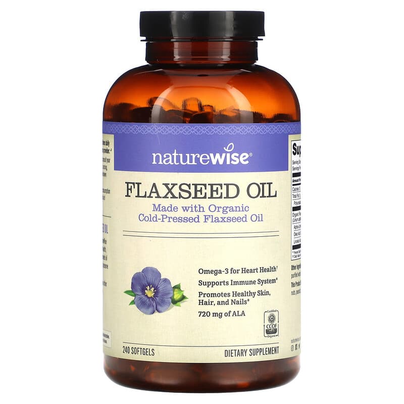 NatureWise Flaxseed Oil 240 Softgels 1 NatureWise Flaxseed Oil 240 viên 858081006035