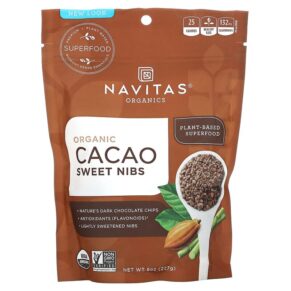 Navitas Organics Organic Cacao Sweet Nibs 8 oz (227 g) 811961021313