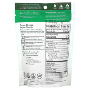 Navitas Organics Organic Superfood+ Greens Blend Moringa + Kale + Wheatgrass 6.3 oz (180 g) 811961022501