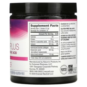 NeoCell Super Collagen Plus with Vitamin C & Hyaluronic Acid 6.9 oz (195 g) 3 NeoCell Super Collagen Plus with Vitamin C & Hyaluronic Acid 6.9 oz (195 g) 016185129580