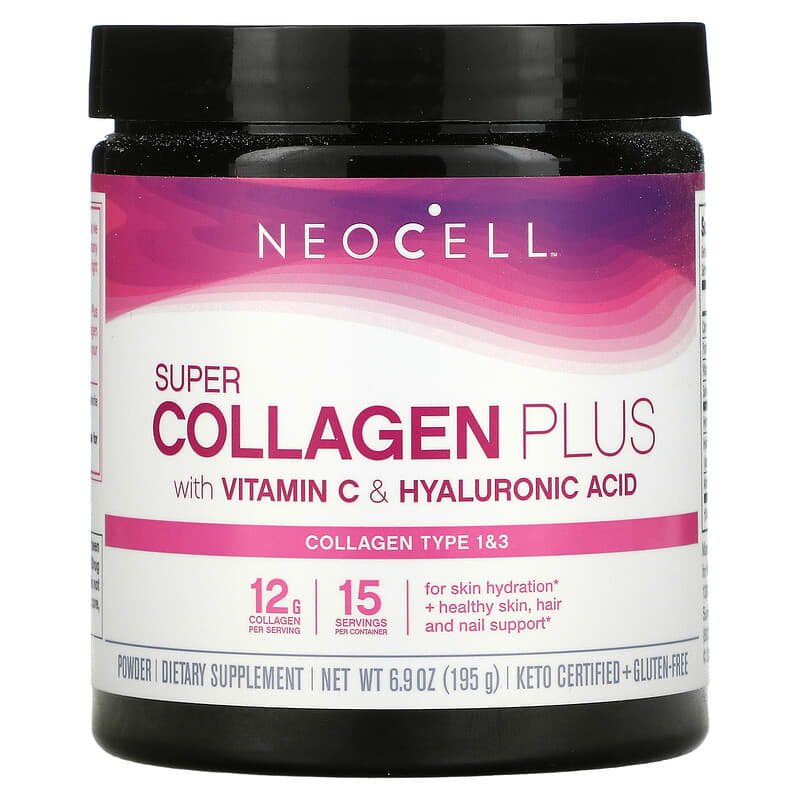 NeoCell Super Collagen Plus with Vitamin C & Hyaluronic Acid 6.9 oz (195 g) 1 NeoCell Super Collagen Plus + Vitamin C & Hyaluronic Acid 6.9 oz (195 g) 016185129580