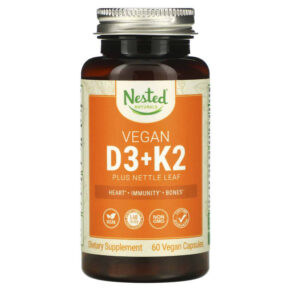 Nested Naturals Vegan D3 + K2 plus Nettle Leaf 60 viên 852446007477