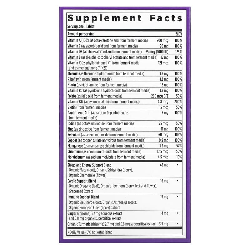 New Chapter Every Man's One Daily Multivitamin 48 Vegetarian Tablets 8 Thành phần vi chất New Chapter Every Man's One Daily Multivitamin 48 viên 727783003270