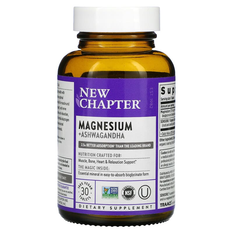 New Chapter Magnesium + Ashwagandha 30 Vegan Tablets 1 New Chapter Magnesium + Ashwagandha 30 viên 727783902405