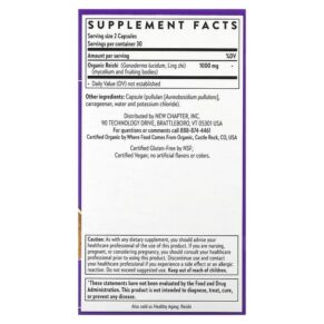 New Chapter Superfood Mushroom Reishi 60 Vegan Capsules 727783903860