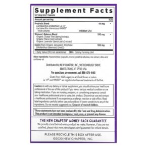 New Chapter Women's Daily Probiotic 10 Billion CFU 60 Vegan Capsules 727783902283